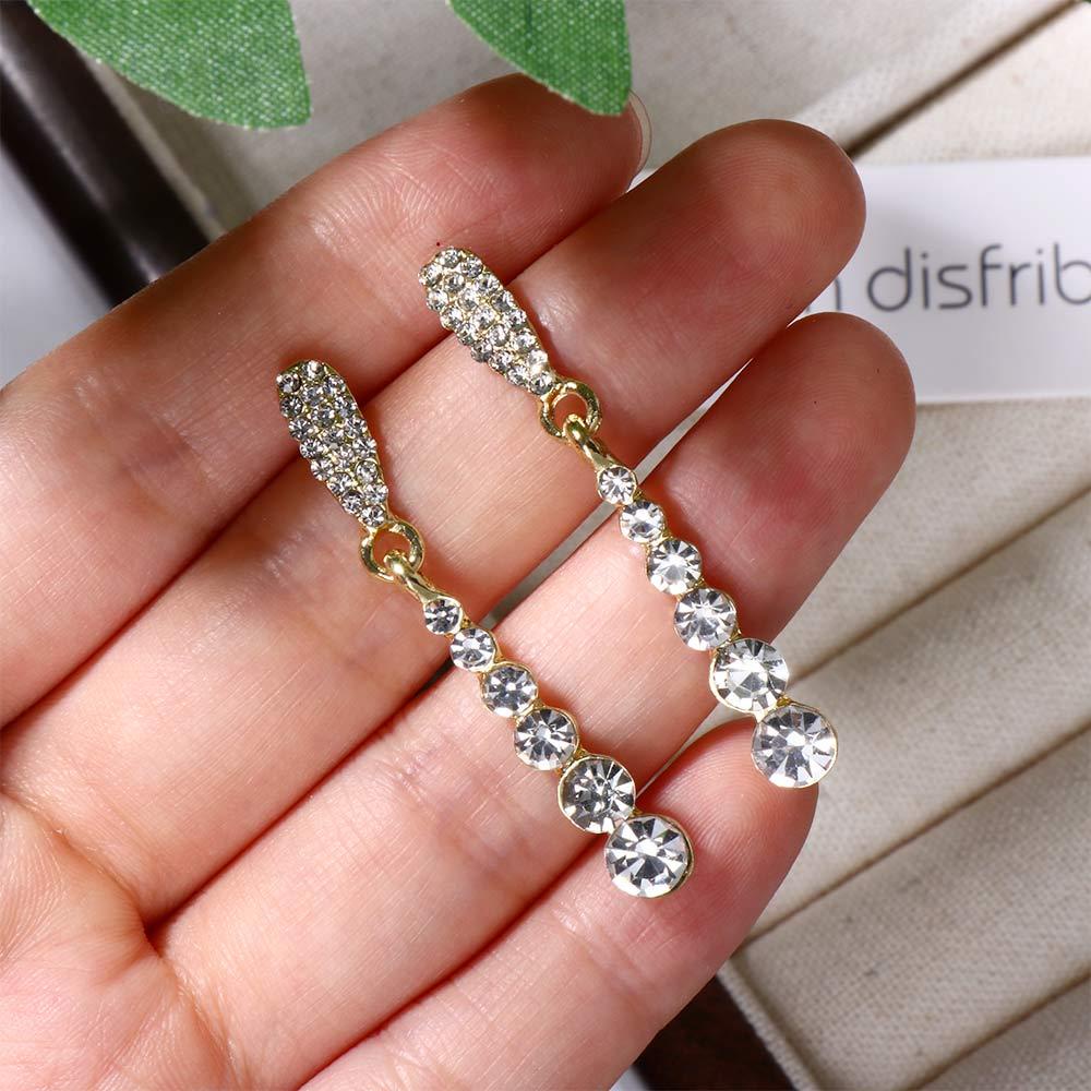 Khuyên Tai Dáng Dài Đính Hạt Phối Tua Rua Sang Trọng Hợp Thời Trang Cho Bạn Gái