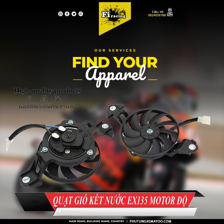 Quạt gió két nước EX135 ex150 exciter winner sonic moto độ  sh 150  tay ga