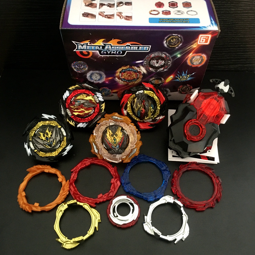 4PCS Beyblade Burst Set with Custom B-184 Launcher Gift Toys for Children