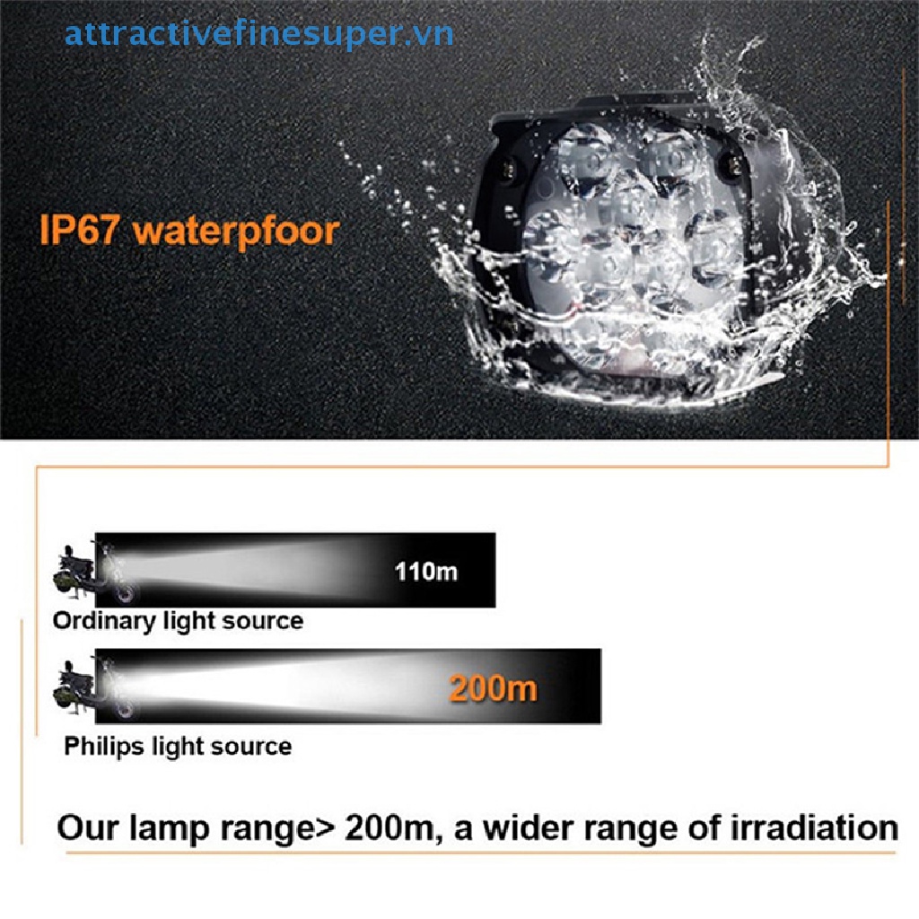 Đèn Pha Siêu Sáng 9 Bóng LED 6W DC12V Cho Xe Máy / Xe Đạp