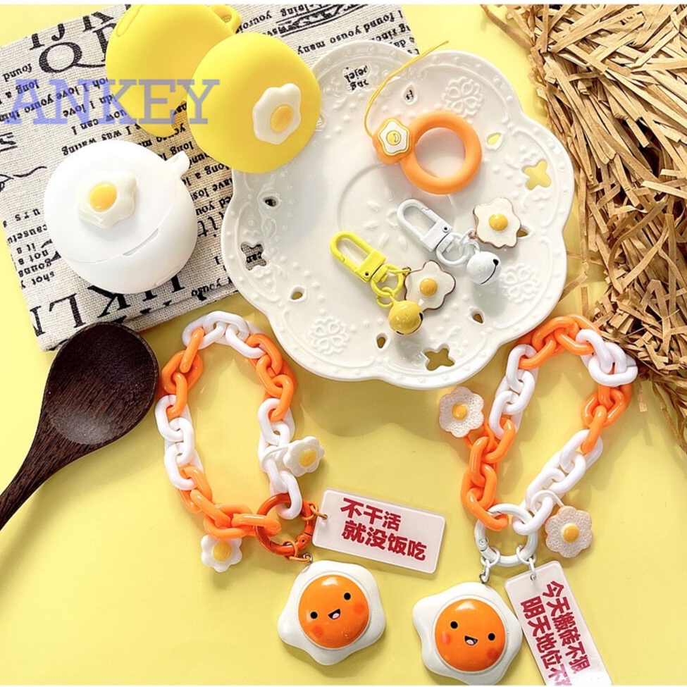 OPPO Enco Air 3 Case Bluetooth Headset Air3 Wireless Silicone Protective Cute Cartoon Egg Yolk EncoAir3 Soft
