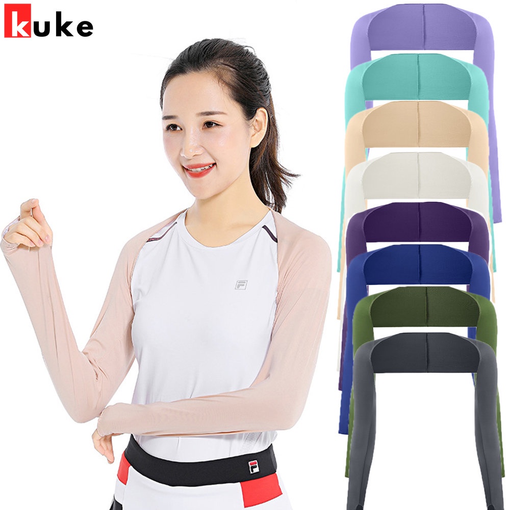 Ống Tay Áo Chống Nắng Bằng Lụa Lạnh Siêu Mỏng Thoáng Khí 8 Màu Thông Dụng Cho Nam Và Nữ