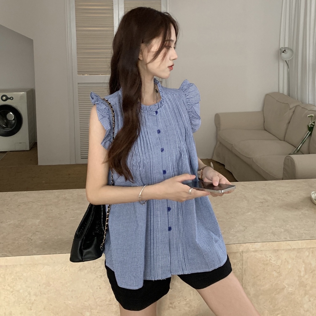 Áo Sơ Mi cotton chiffon Phong Cách Hàn Quốc Thời Trang Cho Nữ 12Z23031611