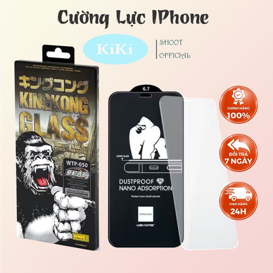Cường lực kingkong iphone Cao Cấp full màn cho điện thoại 6/6s/7/8 Plus/x/xs/11/12/13/14/14 Promax - Kiki Shoot