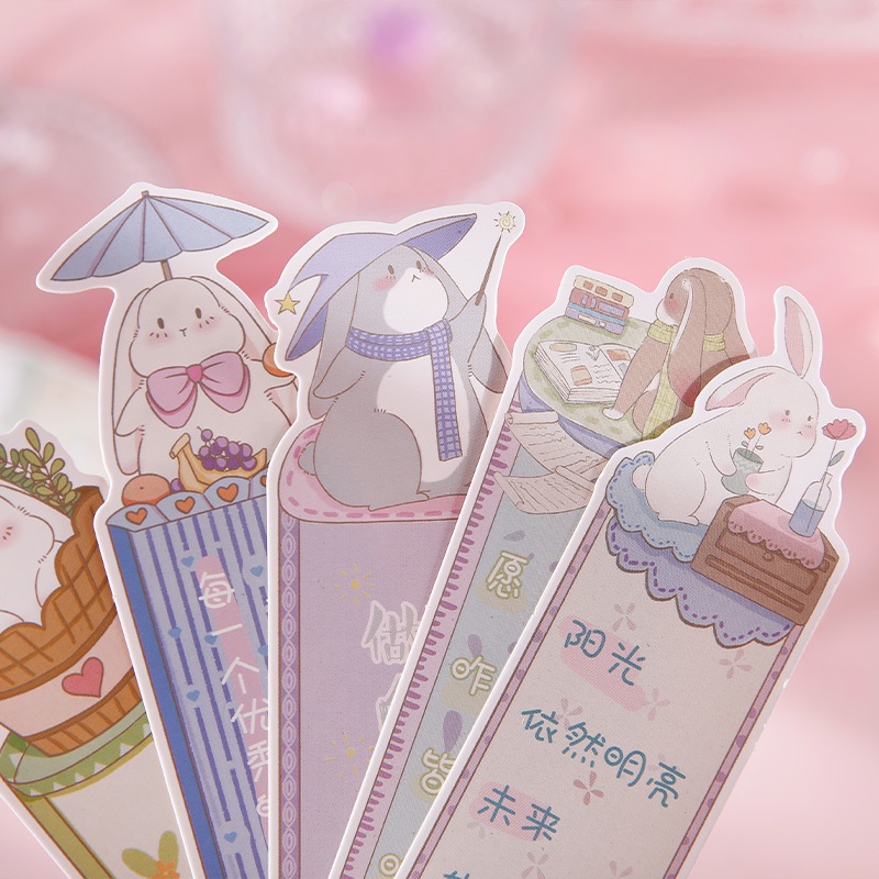 Set 30 Thẻ Đánh Dấu Trang Sách Hình Thỏ Đáng Yêu