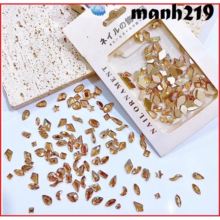 Set Đá Khối 100 Viên màu trà Gắn Móng Nail