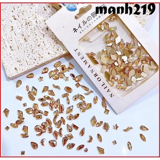  Set Đá Khối 100 Viên màu trà Gắn Móng Nail 