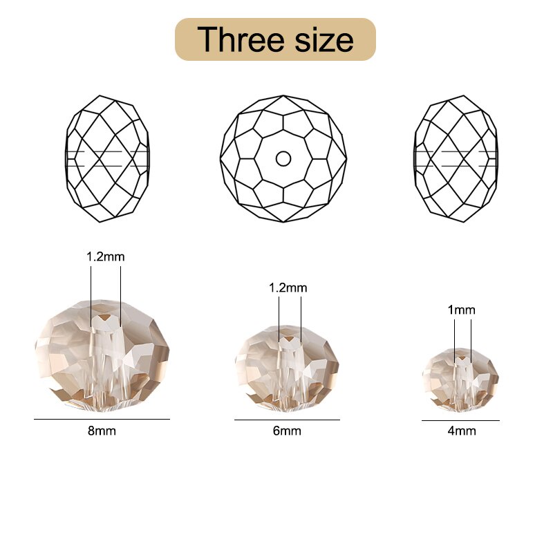 Chuỗi Hạt Pha Lê 4-8mm Làm Trang Sức Thủ Công DIY