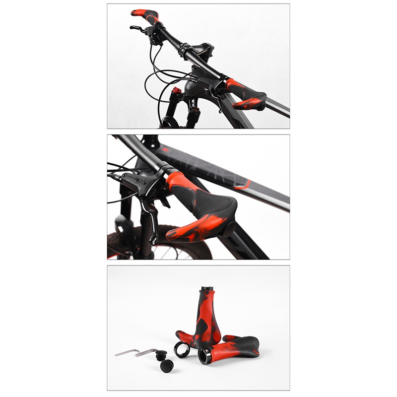 Set 1 Cặp Tay Cầm Xe Đạp Bằng Hợp Kim Nhôm Và Cao Su Màu Xanh Dương