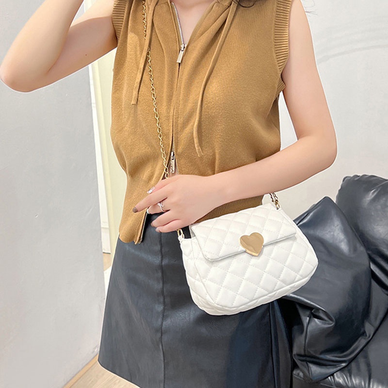AlphaZ Túi Đeo Chéo Vai Thêu Hình Trái Tim Thời Trang Dễ Phối Đồ Cho Nữ
