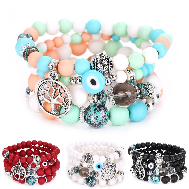 Vòng Tay Chuỗi Hạt Nhiều Lớp Thời Trang Ngọt Ngào Cho Nữ