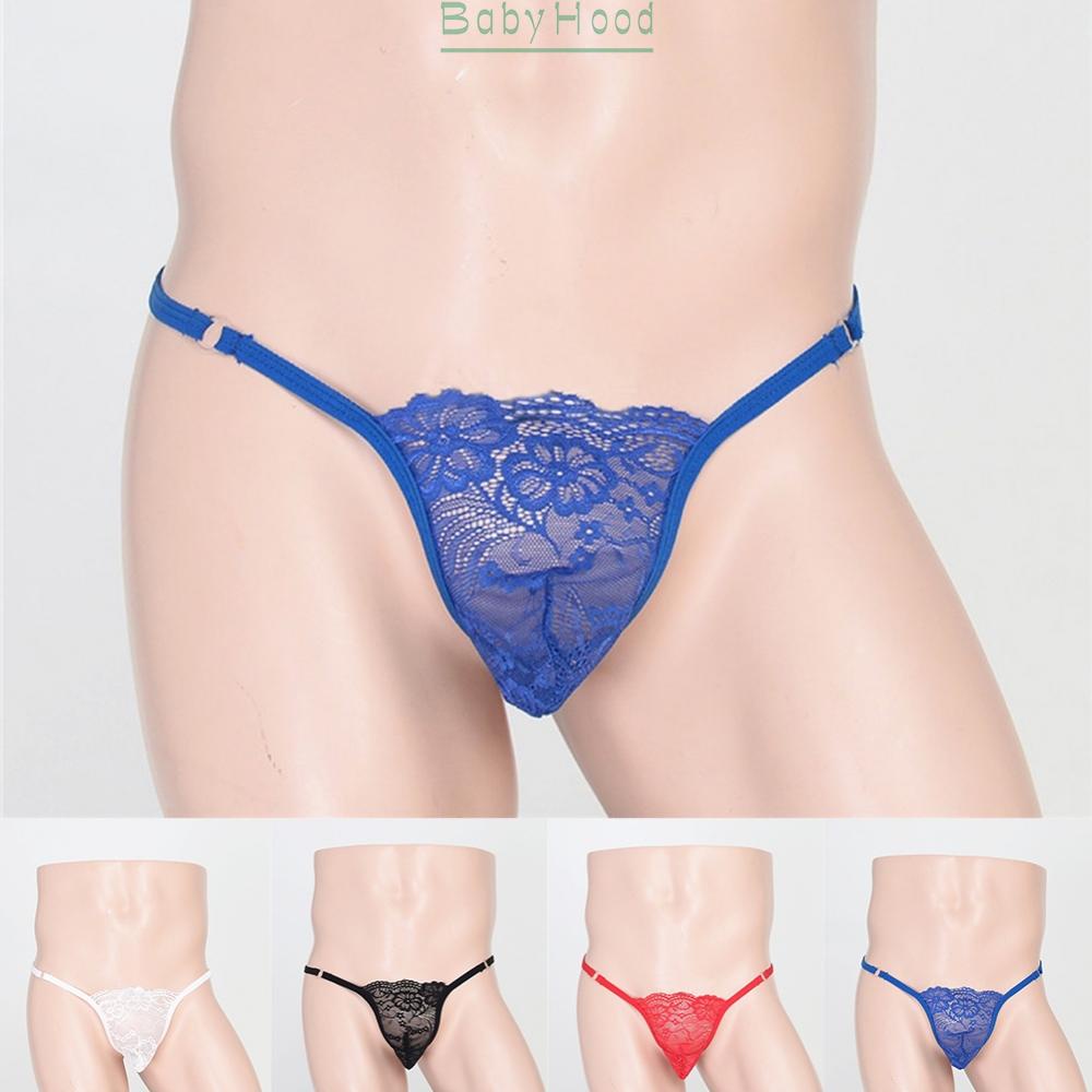 Men Sissy See through Lace Bulge Pouch G-string Thong Low Rise T-back  Underwear#BBHOOD