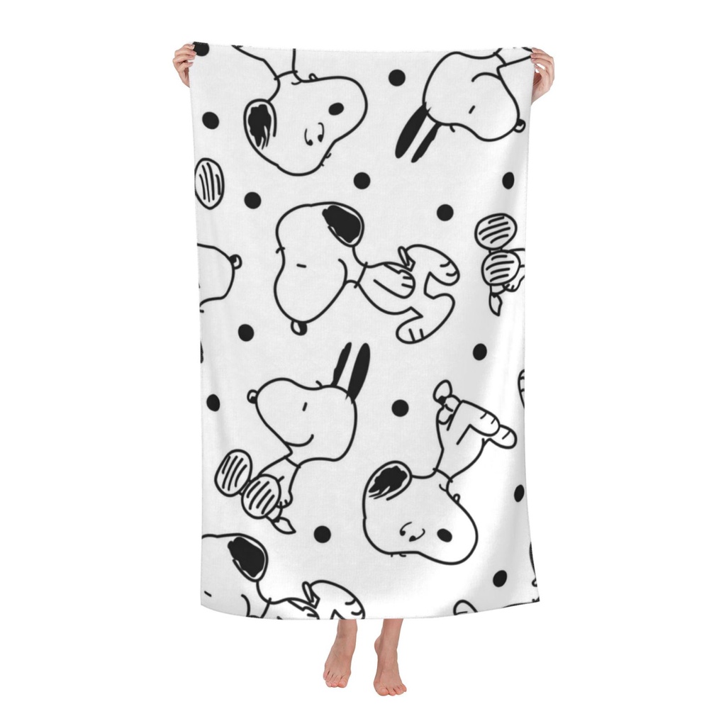 Khăn Tắm Cỡ Lớn 80x130cm Mềm Mại Siêu Thấm Hút In Họa Tiết Snoopy Dễ Thương Cho Nam Và Nữ