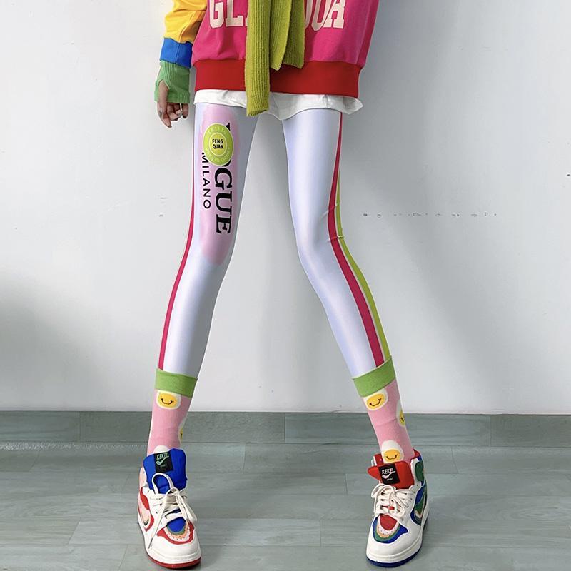 Quần Legging Lưng Cao In Chữ Thời Trang Xuân Thu Cho Nữ