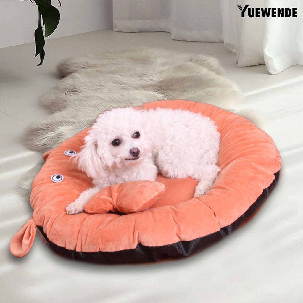 Đệm Ngủ Giữ Ấm Chống Trượt Hình Tròn Bằng Vải Bông Mềm Mại Thoải Mái Cho Thú Cưng