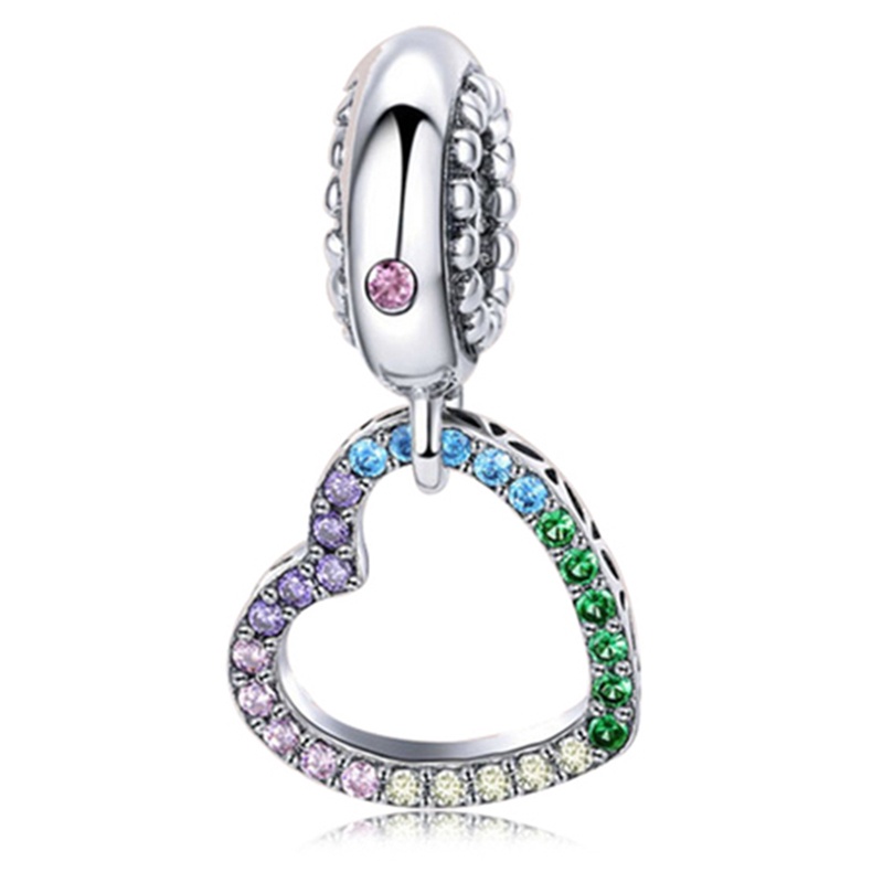 Hạt Charm Hình Trái Tim Đính Đá Chất Lượng Cao Dùng Làm Vòng Tay / Vòng cổ DIY