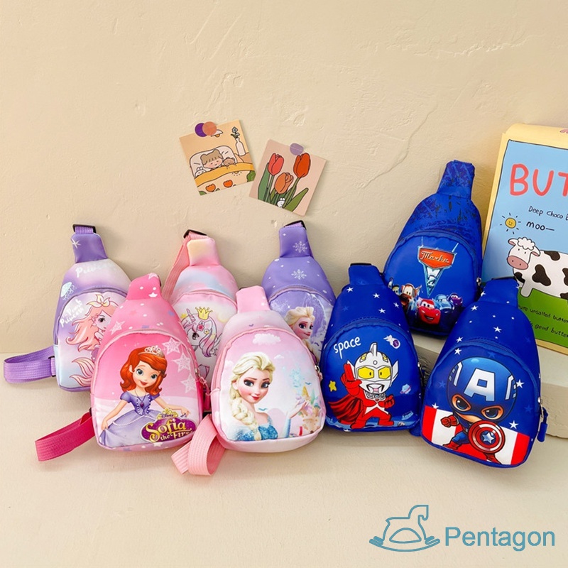 Túi Đeo Chéo Ngực Nhỏ Gọn In Họa Tiết Hoạt Hình Thời Trang Cho Bé