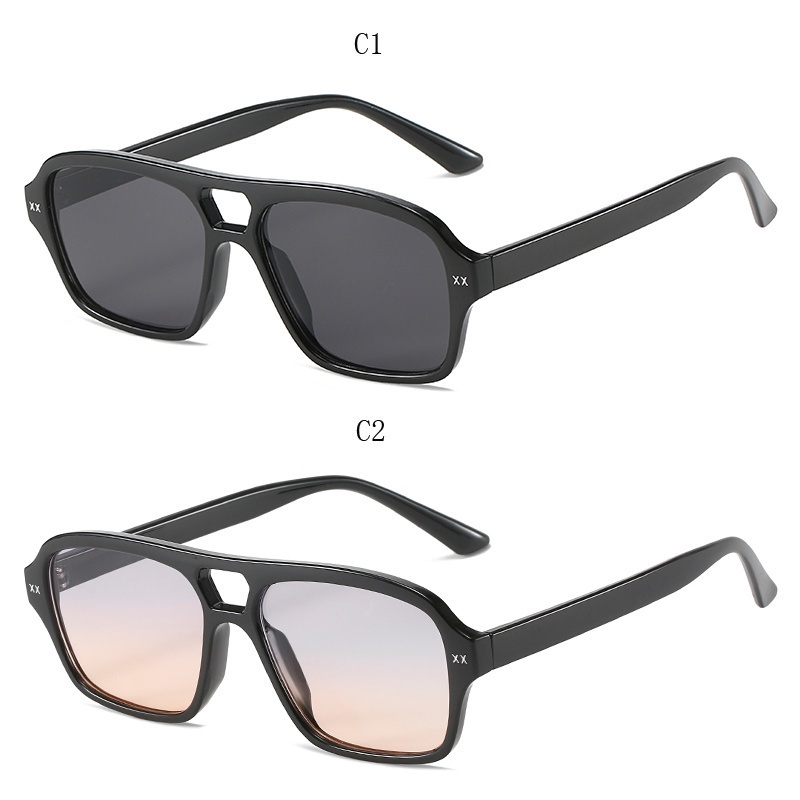 Kính Mát Gọng Vuông Đính Đinh Tán Chống Tia UV400 Phong Cách Cổ Điển Thời Trang Cho Nữ 70s