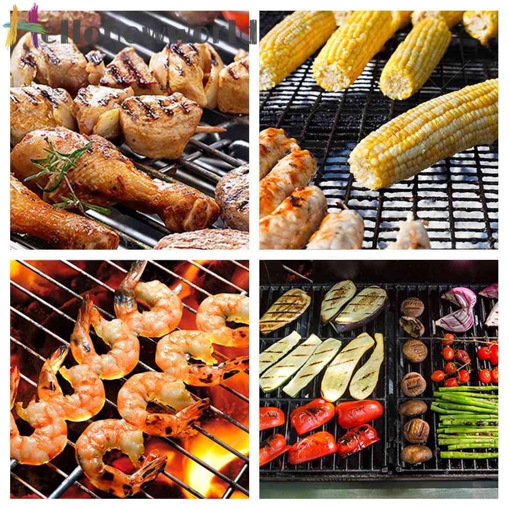 Vỉ Nướng BBQ Hình Vuông Bằng Thép Không Gỉ Tiện Dụng Khi Đi Cắm Trại