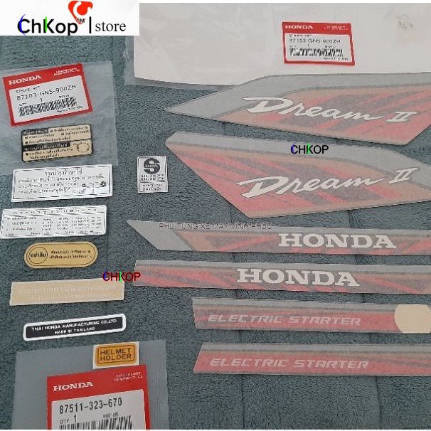 Combo Tem xe dream thái luôn tem thông số Thái hàng zin - chính hãng honda