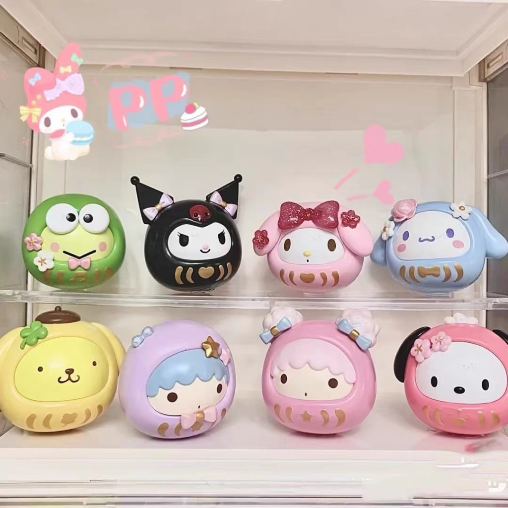 Mô Hình Búp Bê Chú Chó Cinnamon Pudding Kuromi Merchandise Sanrio Dharma Blessing Tumbler Series