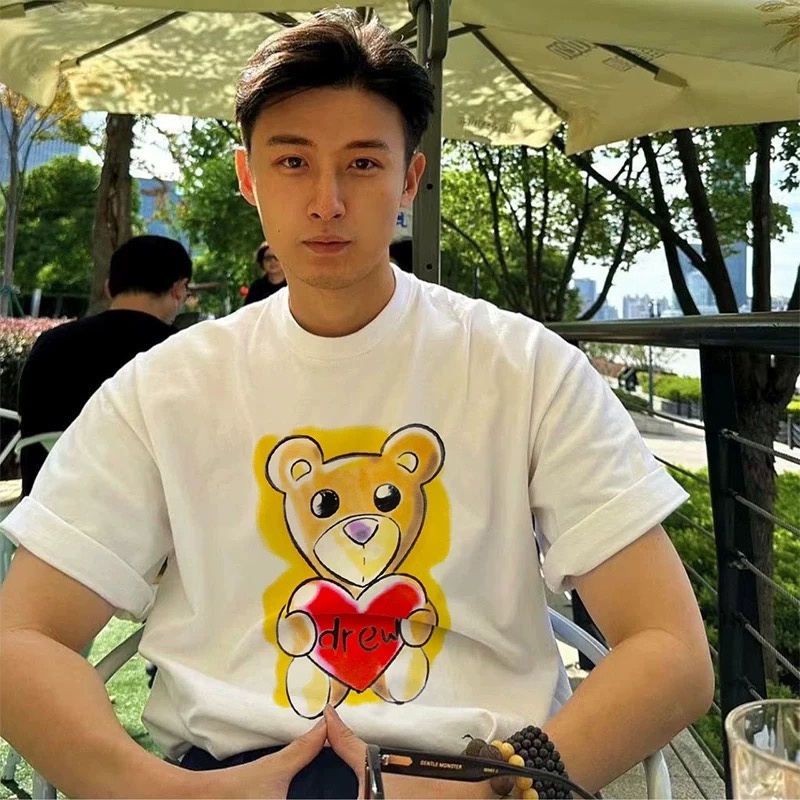 Áo Thun Tay Ngắn In Hình Gấu Kỹ Thuật Số Xu Hướng Mới Nhất