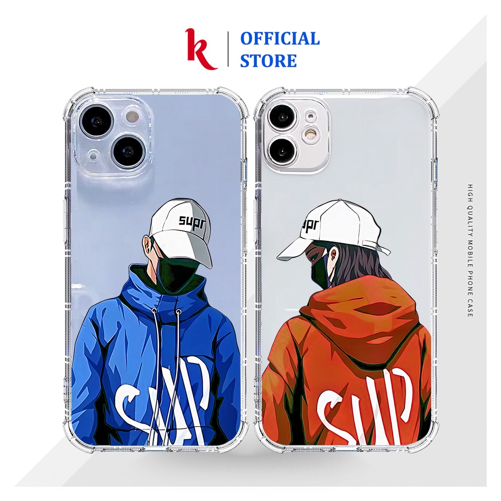 Ốp lưng iphone cặp đôi Nam Nữ SUP Xanh và Đỏ dẻo case 14plus 14 pro max 13 12 promax 11 mini 6 6s 7 8 plus x xr xs Se