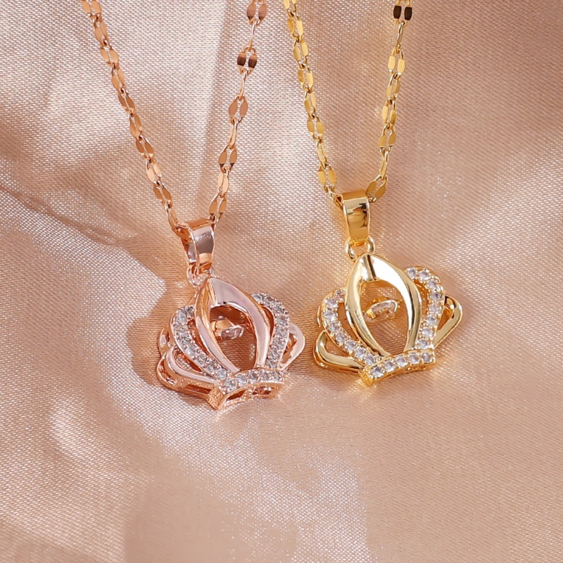 Vòng cổ Hình Vương Miện Đính Đá Zircon Thời Trang Sang Trọng