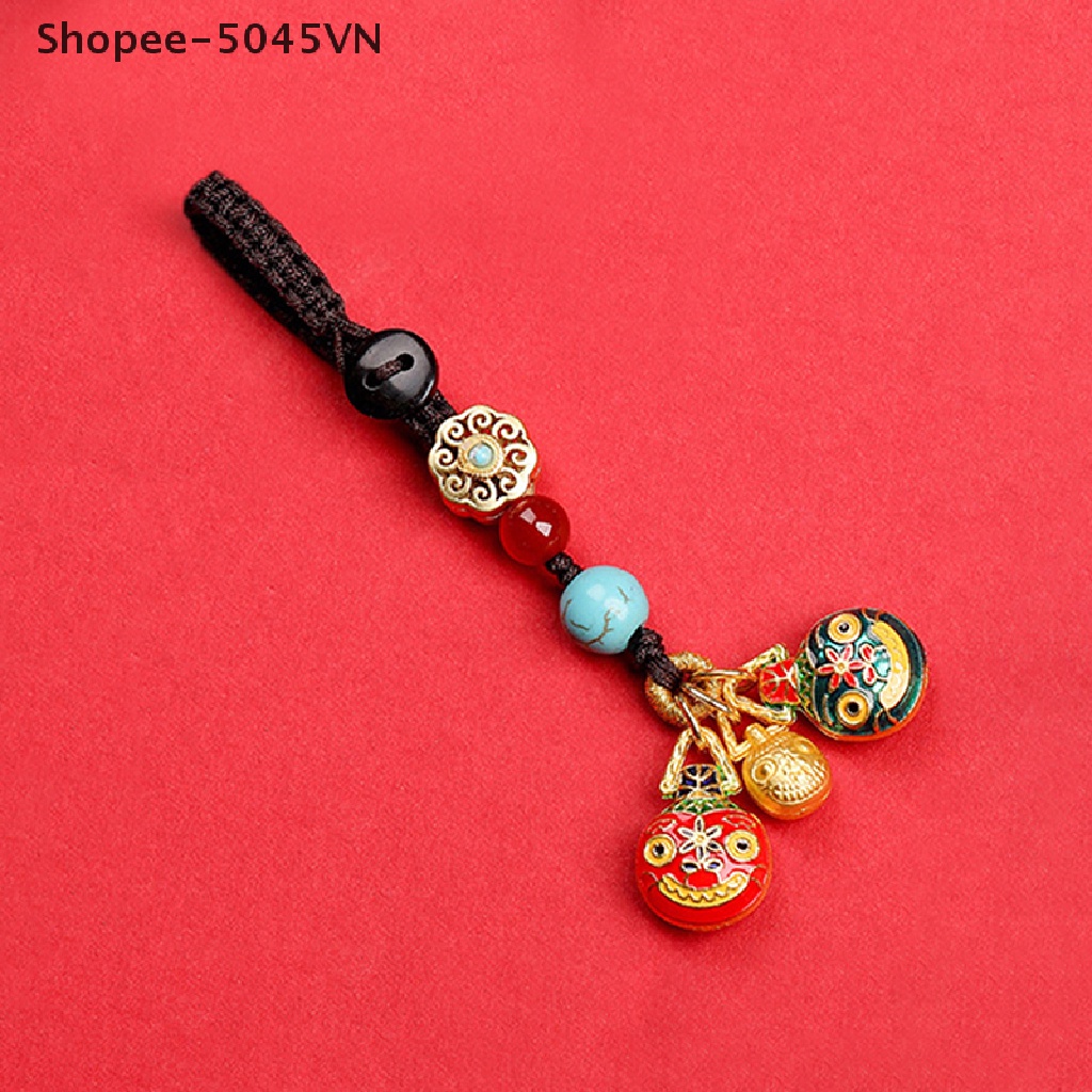 [Hàng Có Sẵn] Móc Khóa Xe Hơi / Điện Thoại Bằng Đồng Thau Cổ Điển Trung Quốc Hình Quái Vật Nhạy Vàng Nuốt Vàng Cho Gia Đình Ba Dây Xích Điện Thoại Di Động