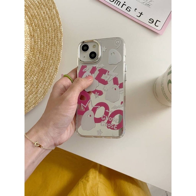 Ốp Điện Thoại Cứng Tráng Gương Họa Tiết Hoa Hồng Cho IPhone 11 12 12Pro 12ProMax 13 13Pro 13ProMax 14 14Pro 14ProMax