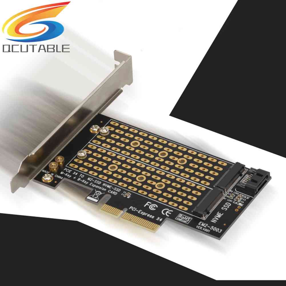 Dual M.2 to PCI-E 3.0 X4 Adapter for PCIe NVMe SATA M2 SSD 2230 2242 2260 2280