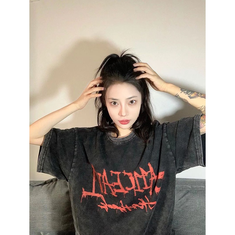 NRVP Áo Thun Đen 100% Cotton Tay Ngắn Dáng Rộng Phong Cách Hàn Quốc Cho Nữ Có Size 5XL