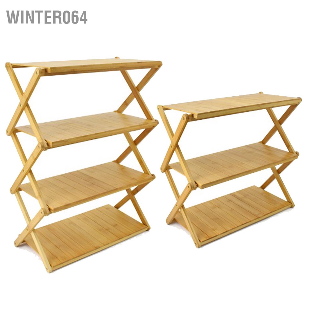Winter064 Kệ Gỗ Gấp Gọn Nhiều Tầng Tiết Kiệm Không Gian Chịu Lực Mạnh Mẽ Giá Đựng Đồ Di Động Cho Cắm Trại Ngoài Trời