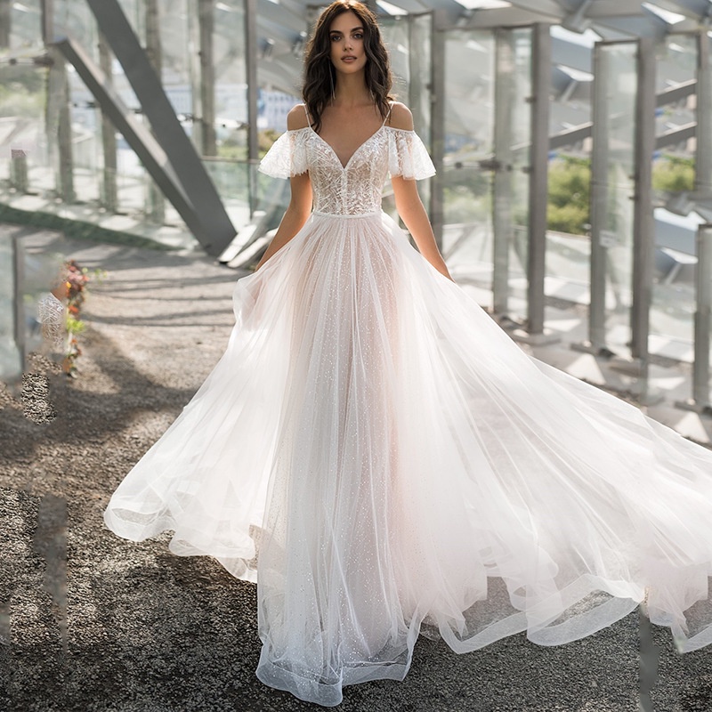 Đầm Dạ Hội Phối Ren Hoa Phong Cách Boho Cho Nữ