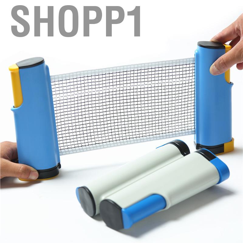 Shopp1 Retractable Table Tennis Net Rack Fashionable Safe Wavy Edge Portable Pong Ball for Gym School