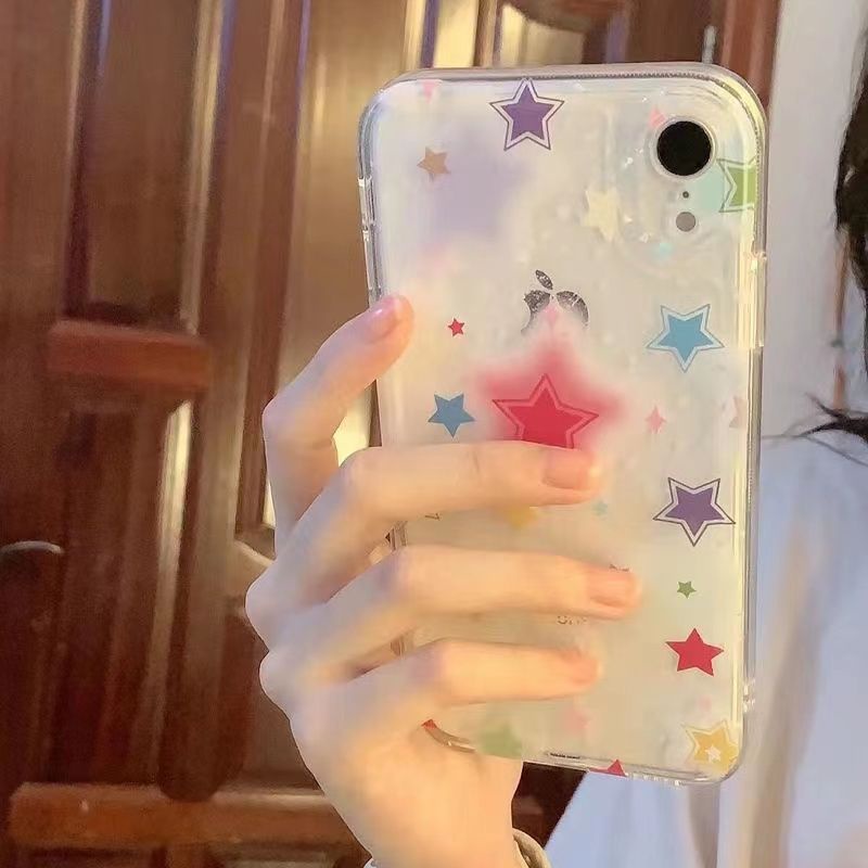 ✅Ốp Điện Thoại Mềm Màu Trong Suốt Hình Ngôi Sao Nhiều Màu 0BSL Cho iPhone 14 / 13promax 12 / 11pro xr / xs 78Plus