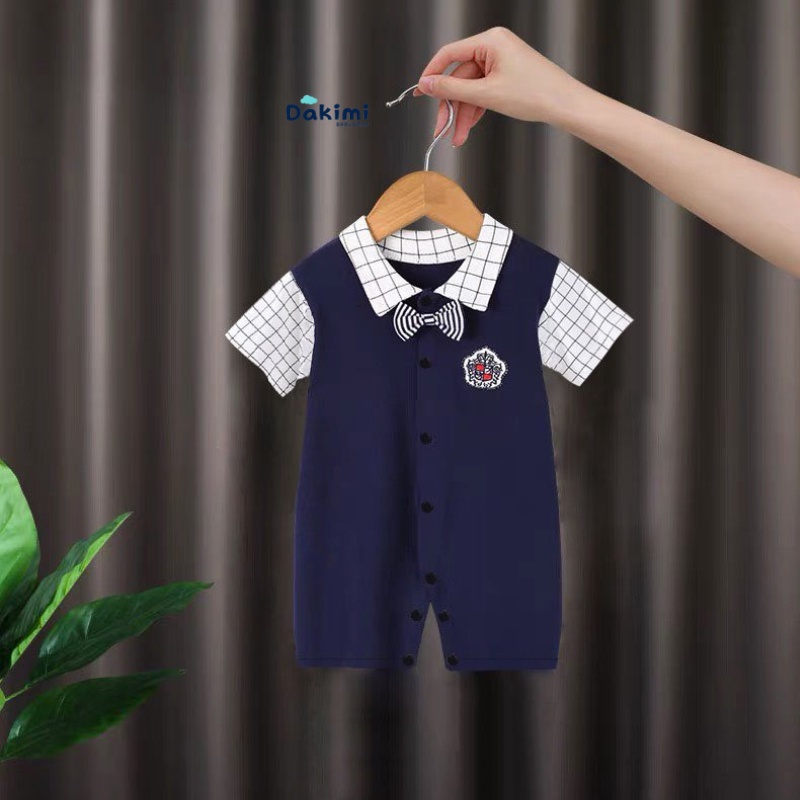 Body công tử cho bé trai cộc tay chất Thun Lạnh mềm mát bộ body cho bé sơ sinh phong cách đáng yêu bodysuit cho bé 0-12M