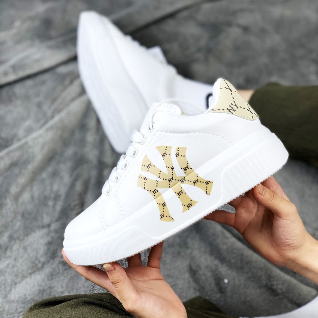 Giày Mc queen LA,NY Trắng Mẫu Mới 2022,  Giày Độn Đế LA,NY Hàn Quốc 4cm G1953 Gragas Sneaker