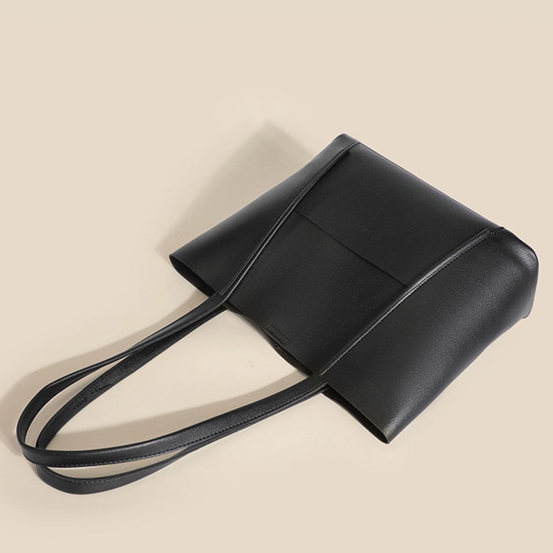 Mischa Túi Xách Da PU Màu Trơn Sức Chứa Lớn Dễ Phối Đồ Thời Trang