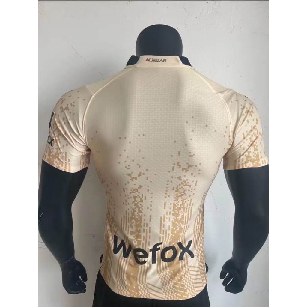 [Phiên Bản Cầu Thủ Bóng Đá Ngắn Tay Màu Vàng Mẫu 2324 new AC Milan Thủ Môn Chất Lượng Cao