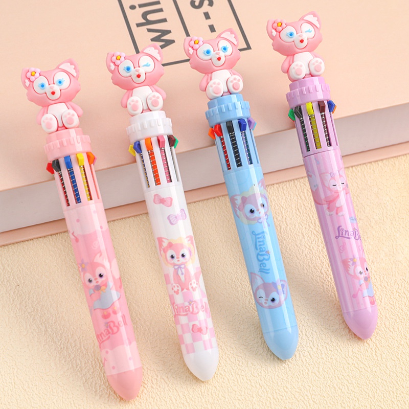 Bút Bi 10 Màu Đa Năng Họa Tiết Hoạt Hình Đáng Yêu