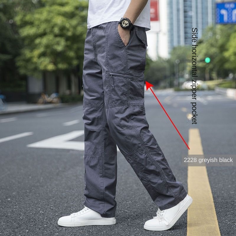 Quần Thể Thao Cotton Nguyên Chất Mỏng Dáng Rộng Có Dây Kéo  Thường Ngày