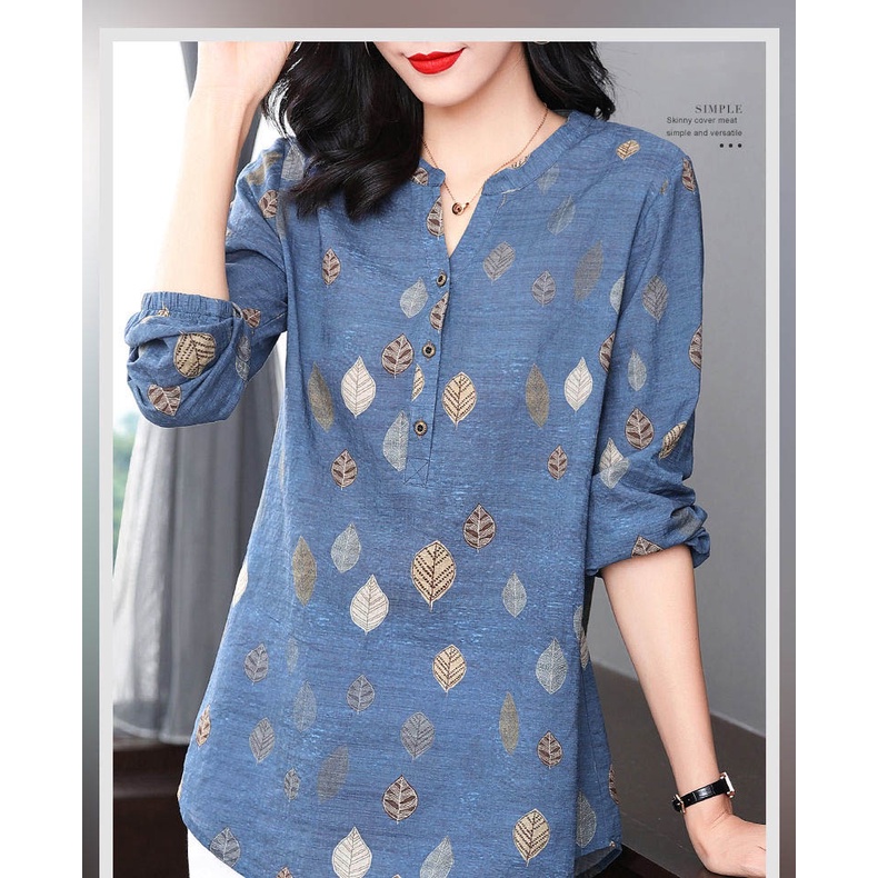 Áo Sơ Mi Dáng Rộng In Họa Tiết Vintage Thoải Mái Thời Trang