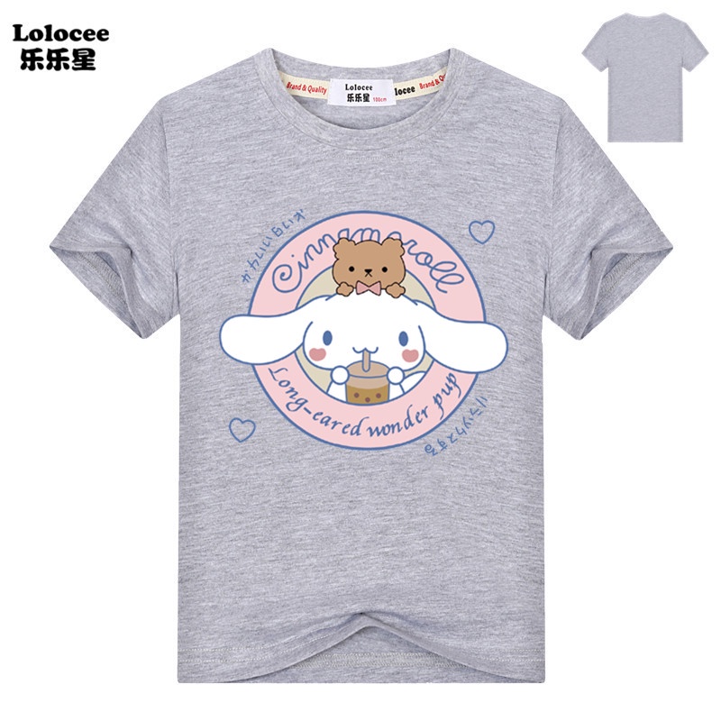 Áo Thun Tay Ngắn Cổ Tròn In Hình Cinnamoroll Dễ Thương Cho Bé Gái