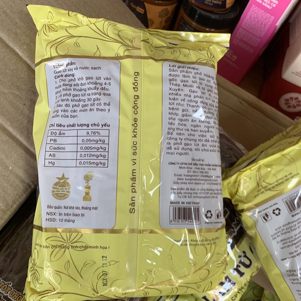 Phở gạo lứt đỏ Hoàng Minh EAT CLEAN 500g healthy giảm cân cho người ăn kiêng