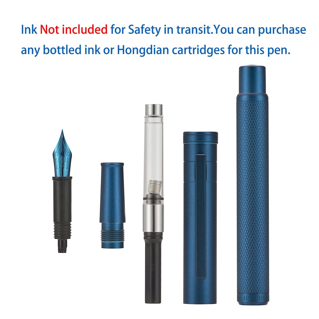 Hongdian Bút Máy Kim Loại Ngòi 0.5mm Màu Xanh Đậm Nhã Nhặn Chất Lượng Cao