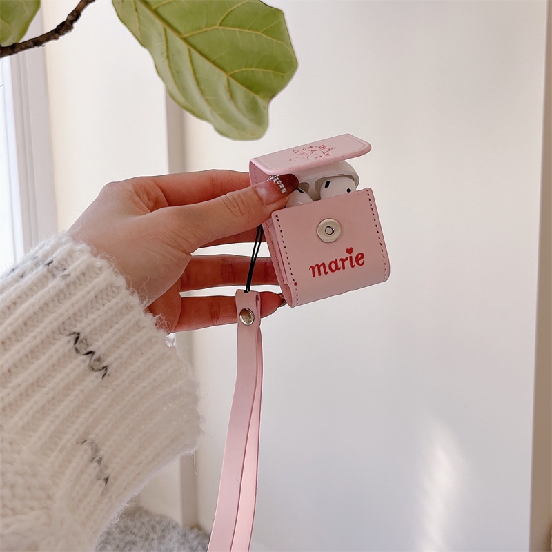 Vỏ Bảo Vệ Hộp Sạc Tai Nghe Bluetooth Airpod Pro 2 1 2 3 Pro 2 Bằng Da PU Hình Mèo Marie Hoạt Hình Dễ Thương