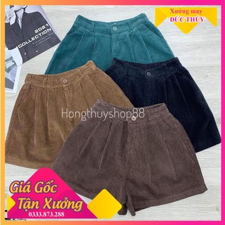 Quần short nữ nhung tăm cao cấp thu đông- Quần đùi nữ mặc nhà