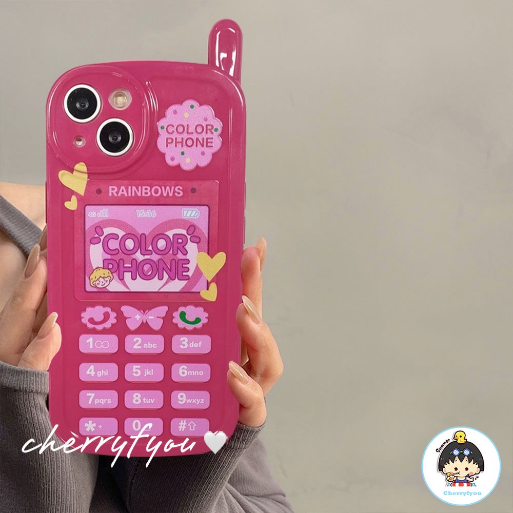 Ốp Điện Thoại TPU Mềm Chống Sốc Phối Nút Phong Cách Retro Cho IPhone 14 13 12 11 Pro Max