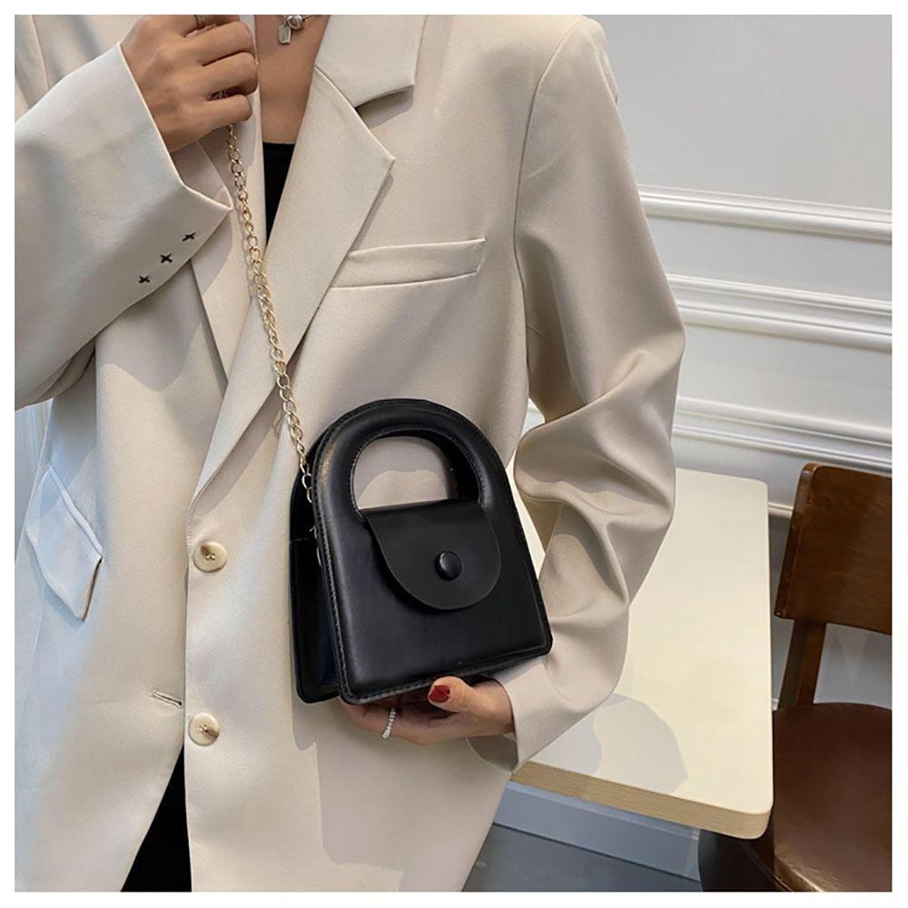 MIHAN1 Túi Xách Mini Phối Dây Xích Đeo Vai Dễ Thương